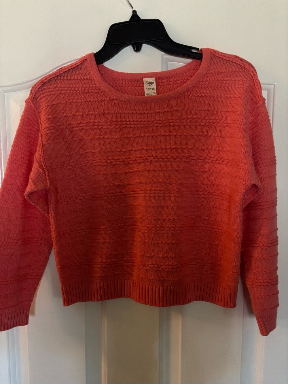 Oshkosh B’gosh Girls Coral Crewneck Ribbed Sweater - SIZE 10/12